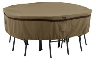 Classic Accessories Hickory Round Table and Chair Cover   Tan   Outdoor Furniture Covers