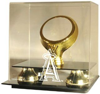 MLB Los Angeles Angels Single Baseball Gold Ring Display Case with Museum Quality UV Upgrade  Sports Related Display Cases  Sports & Outdoors