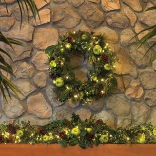 30 in. Green Apple Wreath   Christmas Wreaths
