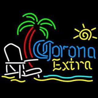 Corona Extra Palm Tree with a Chair Handcrafted Neon Light Sign 19 X 15    