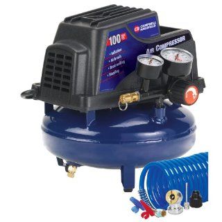 Campbell Hausfeld FP2028 1 Gallon Oil Free Pancake Air Compressor with Accessory Kit   Pancake Tank Air Compressors  