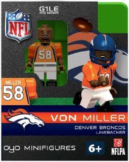 Von Miller NFL Oyo Mini Figure Lego Compatible Denver Broncos  Sports Fan Toy Figures  Sports & Outdoors