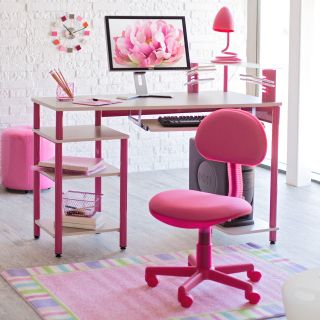Zap Computer Desk and Chair in Pink   Elementary Desks