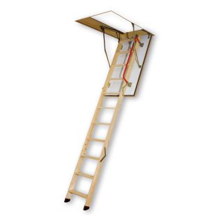 Fakro 10.1 ft. Fire Resistant Wooden Attic Ladder   Ladders and Scaffolding