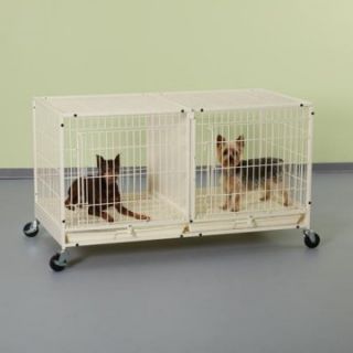 ProSelect Color Modular Cage with Plastic Tray   Ivory   Dog Crates