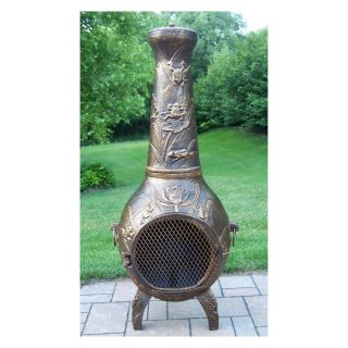 Oakland Living Antique Bronze Frog Chiminea   Fireplaces & Chimineas
