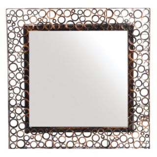 New Rustics Home Woven Accents   Square Metal Washer Mirror   Large   Wall Mirrors