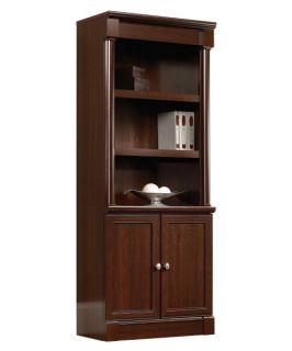 Sauder Palladia Library Bookcase with Doors   Select Cherry   Bookcases