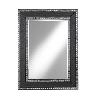 City Lights Faux Ostrich Leather Framed Mirror   35.5W X 47.5H in.   Wall Mirrors