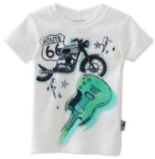Charlie Rocket Baby boys Infant Motorcycle Tee, White, 18/24 Clothing