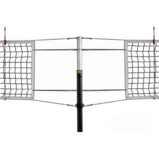 Galaxy Titanium Side by Side Double Court Competition Volleyball Set   Indoor Volleyball Net Systems