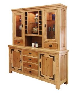 Lodge Collection Buffet with Hutch   Wine Furniture