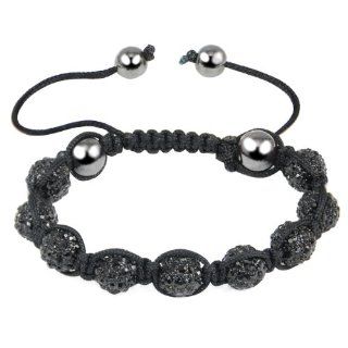 World Pride Black & White Crystal Shamballa Style Bracelets   Couple Set Jewelry