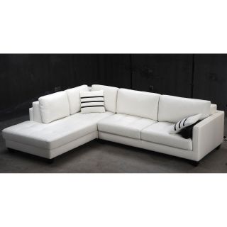 Tosh Furniture Modern White Leather Sectional Sofa   Sectional Sofas