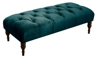 Mystere Peacock Tufted Bench   Bedroom Benches