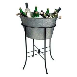 Artland Inc. Oasis Galvanized Party Tub with Stand   Beverage Tubs
