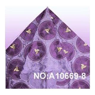 African Lace Embroidered Beaded   Violet, Purple & Gold 54 Inch Fabric By 5 Yard Bolts (F.E.)