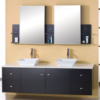 Virtu USA Clarissa 72 in. Espresso Double Bathroom Vanity Set MD 409   Double Sink Bathroom Vanities
