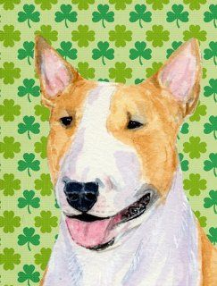 Bull Terrier St. Patrick's Day Shamrock Portrait Flag Garden Size  Patio, Lawn & Garden