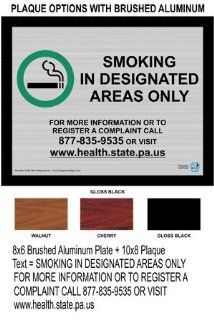 Smoking In Designated Areas Only Sign NHE 7844 Pennsylvania No Smoking  Business And Store Signs 