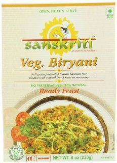 Sanskriti Vegetable Biryani, 8 Ounce (Pack of 6)  Indian Food  Grocery & Gourmet Food