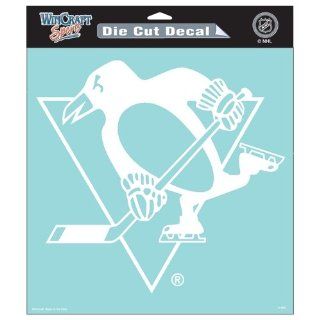 Pittsburgh Penguins Die Cut Decal   8"x8" White  Automotive Decals  Sports & Outdoors
