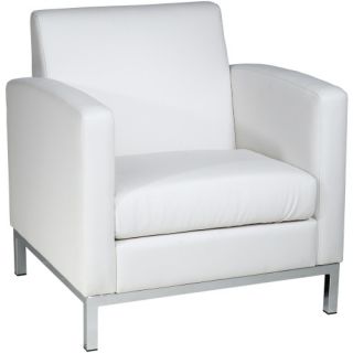 Six Avenue Park Avenue Arm Chair   White Vinyl   Accent Chairs