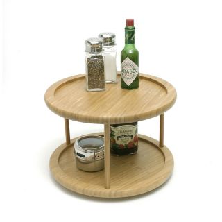 Lipper 10 Inch Bamboo Two Tiered Lazy Susan   Tabletop Lazy Susans