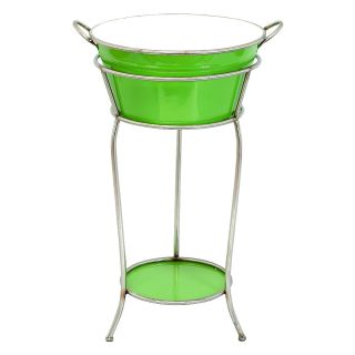 Aspire Retro Green Wine Cooler Bucket on Stand   Wine Furniture