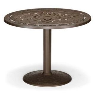Telescope Casual 48 in. Round Cast Top Pedestal Patio Dining Table   Patio Tables