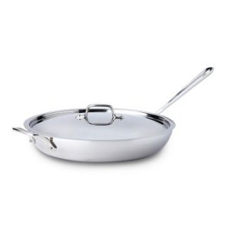 All Clad Tri Ply Stainless Steel 13 in. French Skillet with Lid   Fry Pans & Skillets