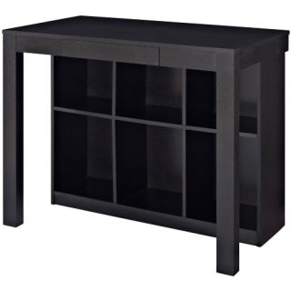 Altra Parsons Style Desk with Drawer and Bookcase   Black Oak   Desks