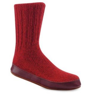 Acorn Mens and Womens Slipper Socks   Red Ragg Wool   Mens Slippers