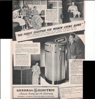General Electric Automatic Heating And Air Conditioning The Finest Solution For Women Living Alone 1937 Antique Advertisement  Prints  