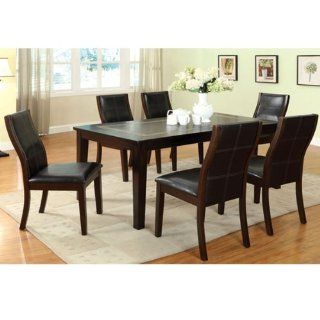 Winsted Brown Cherry Finish Contemporary Style 7 Piece Dining Set   Dining Room Furniture Sets