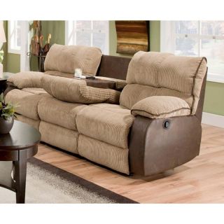 Chelsea Home Cortland Dual Reclining Sofa with Drop Down Table   Cochise Godiva   Sofas