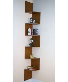 Premier 6 Shelf Corner Bookcase   Oak   Corner Bookcases