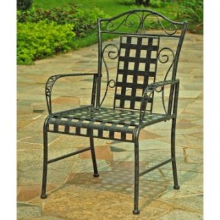 Mandalay Wrought Iron Patio Chair   Set of 2   Outdoor Dining Chairs