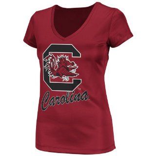 NCAA South Carolina Fighting Gamecocks Women's Wild Thing V Neck Tee, Small, Garnet  Sports Fan T Shirts  Sports & Outdoors