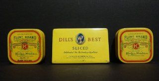 Vintage 3 Lot Tins Dills Best Sliced Tobacco Underwood Flint Brand KeeLox Tin  Other Products  