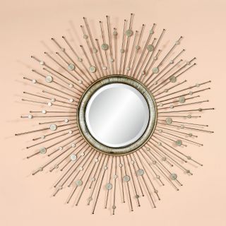 Antique Silver Starburst Decorative Mirror   50 diam. in.   Wall Mirrors