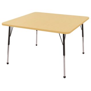 ECR4KIDS 48 x 48 in. Maple Top Square Adjustable Activity Table   Daycare Tables & Chairs