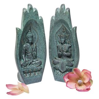 Design Toscano 8.5 in. Namaskara Mudra Buddha Hands Statue   Sculptures & Figurines