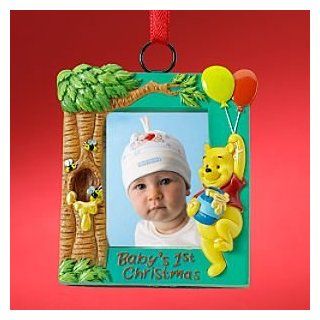 Disney Baby's First Christmas Winnie the Pooh Photo Frame Ornament   Decorative Hanging Ornaments