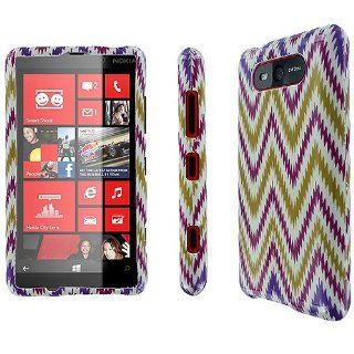 Colorful Aztec Stripes Flex Case Cover for Nokia Lumia 820 Cell Phones & Accessories