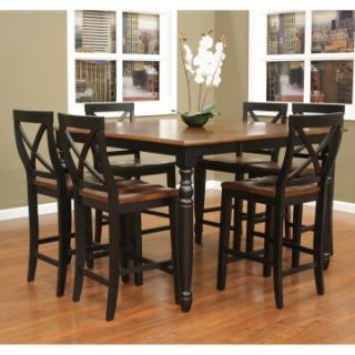 AHB Berkshire 7 Piece Counter Height Dining Set with Camden Stools   Dining Table Sets