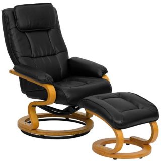 Flash Furniture Leather Swivel Recliner with Ottoman   Recliners