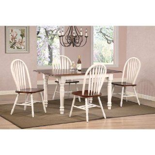 Sunset Trading Antique White Butterfly Dining Set with Arrow Back Chair   DLU TLB 3660 AW SET_W4 DLU 820 AW   Furniture