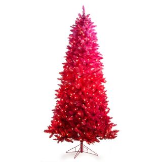 7.5 ft. Vintage Red Ombre Spruce Prelit Christmas Tree   Christmas Trees