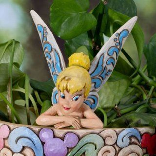 Jim Shore Disney Traditions Tinkerbell Cachepot Character Flower Pot Plant Stake Decoration   Collectible Figurines